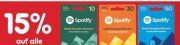 15% Rabatt auf spotify Karten