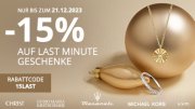 15% Rabatt auf &uuml;ber 14.100 ausgew&auml;hlte Uhren und Schmuckst&uuml;cke bei Christ