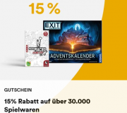 15% Rabatt auf &uuml;ber 30.000 Spielwaren bei Thalia