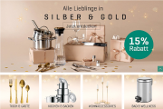 15% Rabatt auf &uuml;ber 7.000 Wohnaccessoires in Silber, Bronze oder Gold bei Yomonda