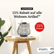 15% Rabatt das gesamte Wohnen Sortiment im Thalia Shop