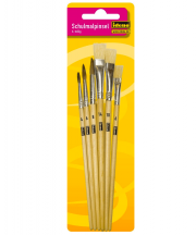 Pinselset Schule, 6-teilig, unlackiert
