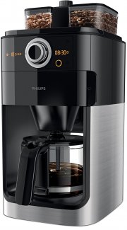 Philips HD7766/00 Grind&Brew Filter-Kaffeemaschine, doppelter Bohnenbeh&auml;lter, schwarz/metall