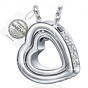 Pauline & Morgen Damen Kette mit gravur "Ich liebe dich f&uuml;r immer" Herz Kristallen von Swarovski