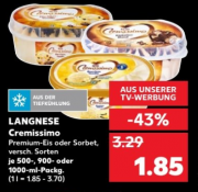 Langnese Cremissimo Eis bei Kaufland f&uuml;r 1,85&euro;