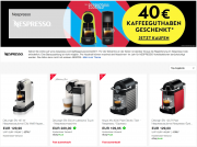 40 Euro Kafeeguthaben beim Kauf einer reduzierten Nespresso Maschine 