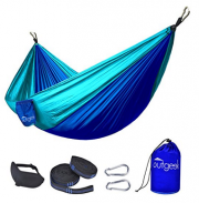 Blaue Outgeek Outdoor H&auml;ngematte zum Minipreis von nur 6,98 Euro bei Amazon