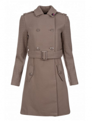 Trenchcoat mit Bindeg&uuml;rtel f&uuml;r Damen von melrose in Braun nur 34,99 Euro inkl. Versand