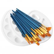 LiSmile 12 K&uuml;nstlerpinsel , 2 Mischpalette, Premium Nylon Pinsel f&uuml;r Aquarell, Acryl & &Ouml;lgem&auml;lde ...
