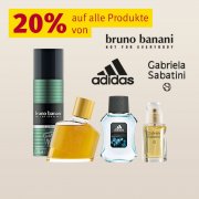 20% auf D&uuml;fte von Adidas, Bruno Banani, Gabriela Sabatini bei Rossmann