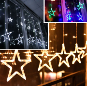 Toller LED-Lichtervorhang mit Sternen in drei verschiedenen Farben nur 15,99 Euro