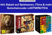 16% Rabatt auf Spielwaren, Filme, Software, Schreibwaren, H&ouml;rb&uuml;cher und mehr im Thalia Shop