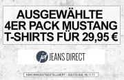 4er Pack Mustang T-Shirts f&uuml;r nur 33,85 Euro inklusive Versand bei Jeans Direct