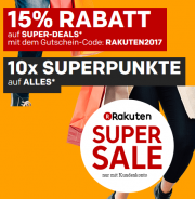Bis zum 10.11.2017 l&auml;uft bei Rakuten noch der Supersale mit einem 15% Gutschein f&uuml;r euch!