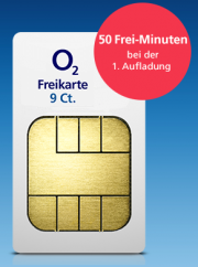 1 oder sogar 2 SIM-Karten von O2 sichern und eine Gutschrift von 50 Freiminuten erhalten