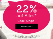 Single days bei Bonprix mit 22% Rabatt auf das gesamte Sortiment