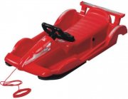Alpen Race Schlitten Rot Kunststoff mit Lenkrad