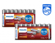 64 Philips Power Alkali Batterien, AA + AAA nur 22,90 Euro inkl. Versand bei iBood