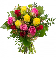 Rosenstrau&szlig; Herbstfeuer ! 12 Rosen u. Waxflower mit Gr&uuml;n f&uuml;r 19,98&euro; statt 29,98&euro;