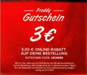PIZZA - Freddy Fresh 3&euro; Gutschein Mindestbestellwert 7,50 Euro
