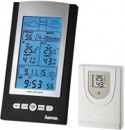 Hama Funk-Wetterstation mit Au&szlig;en-Sensor Thermometer, Hygrometer, Barometer, Au&szlig;ensensor