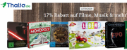 17% Rabatt auf das Sortiment Film und Spielwaren und mehr im Thalia Shop