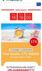 17% Rabatt bei Thalia.de (nur heute) 