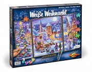  Malen nach Zahlen, wei&szlig;e Weihnacht, Triptychon, 50 x 80 