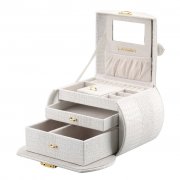 Schmuckk&auml;sten mit Gepr&auml;gtes Krokodil Grain Kunstleder Bezug f&uuml;r 20,99&euro;