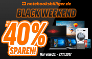 Black Weekend Angebote bei notebooksbilliger mit bis zu 40% Rabatt! 