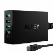Aukey PA-Y5 USB C Ladeger&auml;t 5 Port, 1 USB C Port und 4 Port mit AiPower Tech