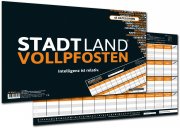 DENKRIESEN DEN40808 Stadt Land Vollpfosten-Spielblock (DIN A3-Format), XXL, Brettspiel 