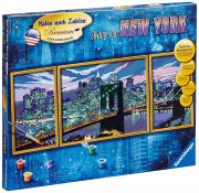 Ravensburger 28951 - Skyline von New York - Malen nach Zahlen Premium Triptychon,100 x 40 cm 
