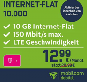 10GB LTE im Telekom Netz 