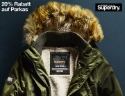 20 % Rabatt auf ausgew&auml;hlte stylische Parkas f&uuml;r Herren bei Superdry