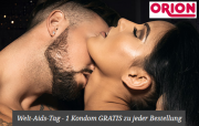 Gratis Kondom zu jeder Bestellung zum heutigen Welt-Aids-Tag bei Orion