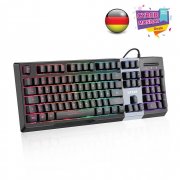 LESHP RGB Gaming Tastatur,Klangsteuerung Musiktastatur, 105 Tasten
