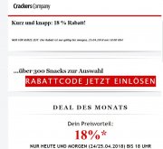 18% bei Crackers Company (MBW 30 Euro)