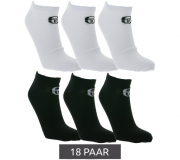 18 Paar Sergio Tacchini Baumwoll-Sneaker-Socken in Schwarz oder Wei&szlig;