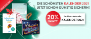 18% Rabatt auf die sch&ouml;nsten Kalender f&uuml;r 2021 im Hugendubel Shop