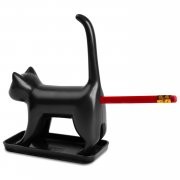 Splash Brands 8034-1 Bleistiftanspitzer Miauende Katze mit Sounds, schwarz 
