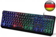 KLIM Chroma Tastatur Gamer QWERTZ DEUTSCHE mit USB Kabel