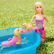 Mattel Barbie Die Gro&szlig;e Hundesuche Schwimmendes H&uuml;ndchen & Pool, inkl. Puppe nur 17,99 Euro