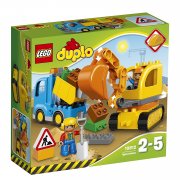 Lego 10812 Duplo Bagger und Lastwagen, Ideales Geschenk f&uuml;r zwei J&auml;hrige