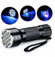 21 LED UV Taschenlampe in Schwarz mit Gutscheincode nur 99 Cent inklusive Versand bei Rosegal