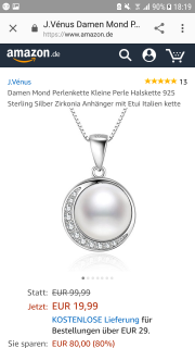 Damen Mond Perlenkette