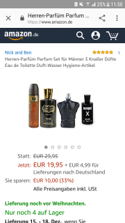 Herren-Parf&uuml;m Parfum Set f&uuml;r M&auml;nner 3 Knaller D&uuml;ft