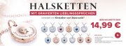  Halskette mit gravierten Lieblingsspr&uuml;chen und Swarovski Kristallen f&uuml;r je 14,99&euro; statt 34,99&euro;