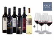 6 Flaschen teils pr&auml;mierter Wein aus Spanien + 4 Weingl&auml;ser f&uuml;r 45,44&euro;