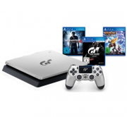Nur heute von 11 bis 17 Uhr! SONY PlayStation 4 silber 1TB GT Sport Limited Edition + 3 Spiele f&uuml;r n